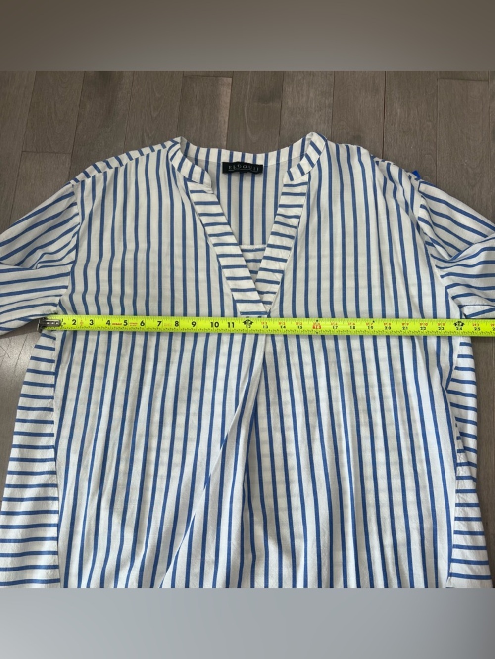 Eloquii Blue White Stripe Tunic Shirt Dress, Plus Size 18/20 - Picture 5 of 10